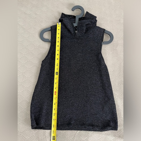 🆕 Anthropologie Pilcro hooded top in black metallic size medium - Picture 5 of 11